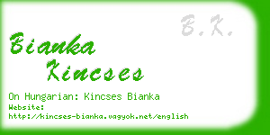 bianka kincses business card